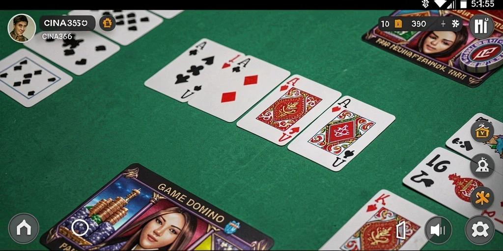 Tampilan gameplay menarik di CINA365, menunjukkan keseruan bermain Domino.