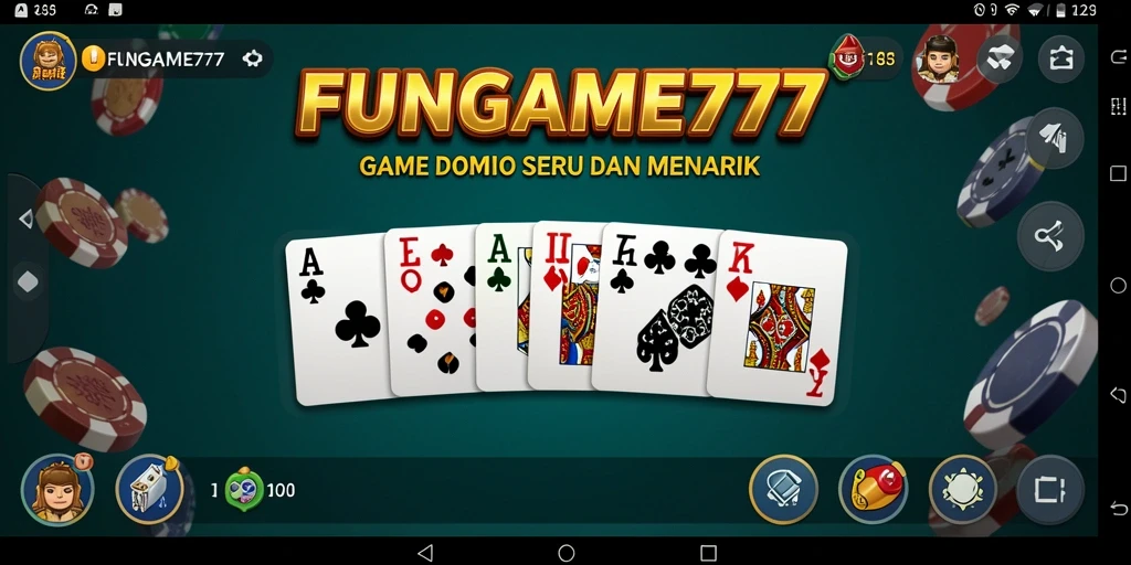 Screenshot gameplay FUNGAME777 yang menampilkan keseruan bermain domino.