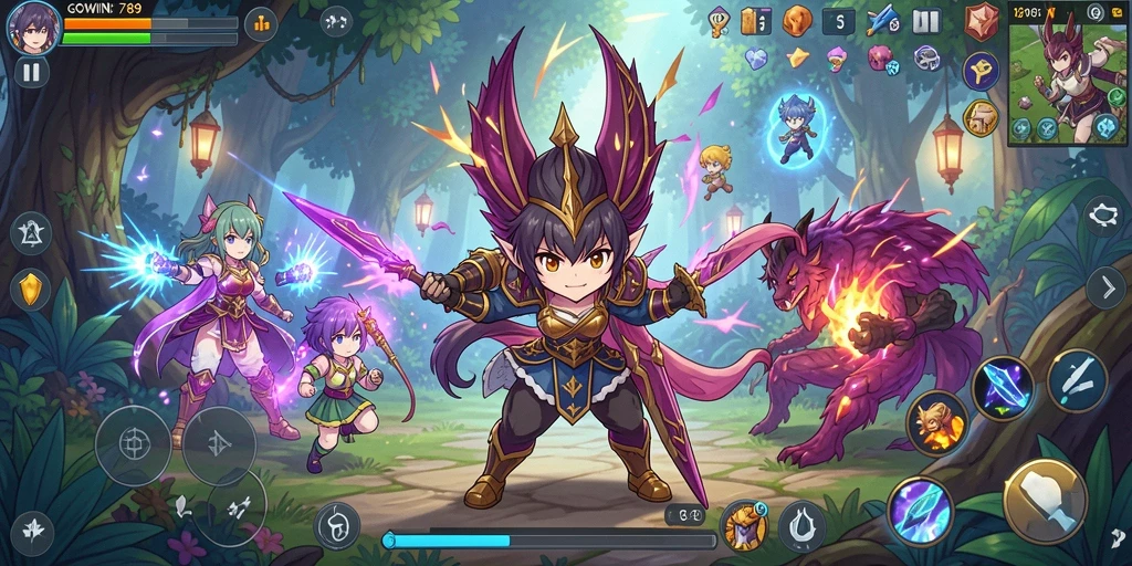Gameplay menawan dari GOWIN789 dengan karakter Anime ikonik.
