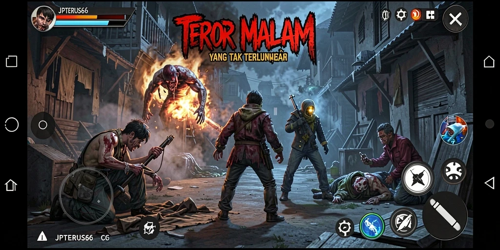 Tampilan menegangkan dalam gameplay JPTERUS66 yang pasti akan membuat Anda terkejut.