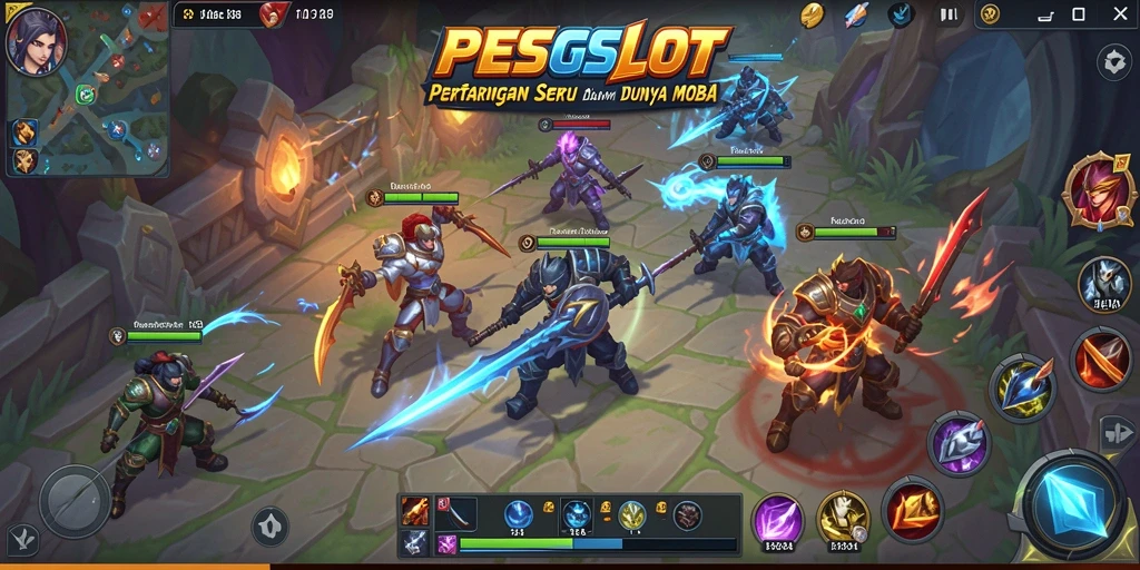 Gameplay mendebarkan dalam pertarungan MOBA PESGSLOT.