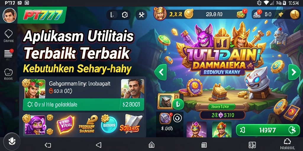 Tampilan utama PT777 dengan berbagai fitur utilitas yang menarik.