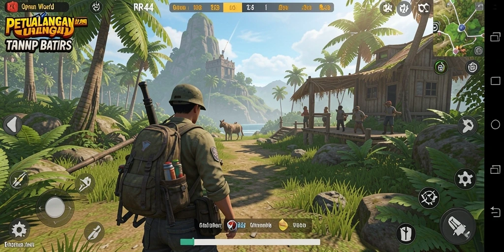 Tampilan gameplay RR44 menampilkan dunia Open World yang luas dan beragam misi.