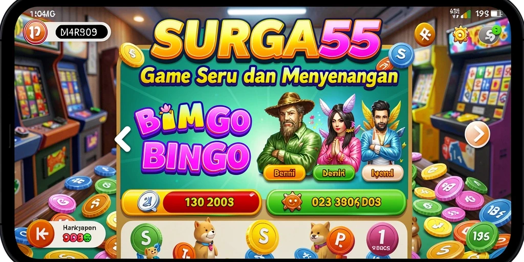 Tampilan gameplay menarik dari aplikasi Bingo SURGA55.