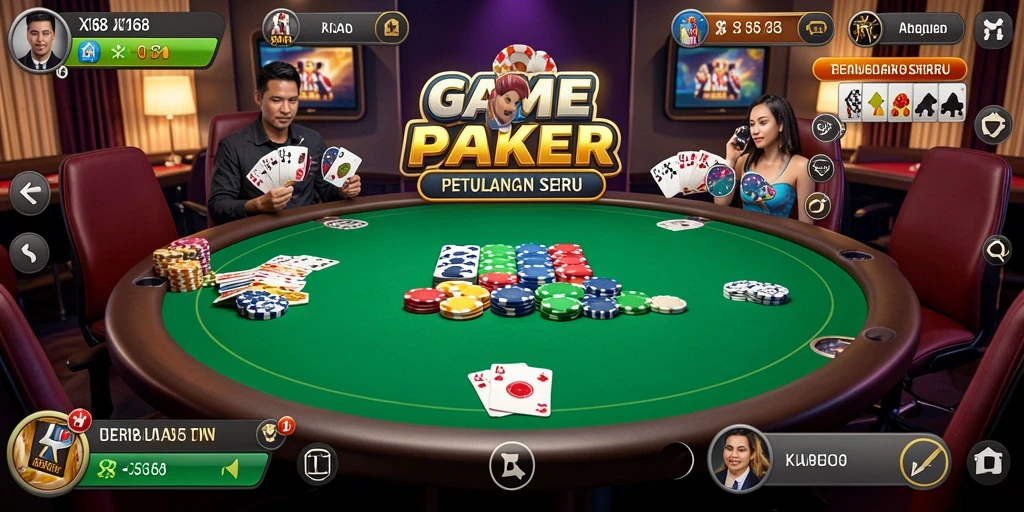 Tampilan utama X168 menunjukkan gameplay seru dan interaktif Poker.