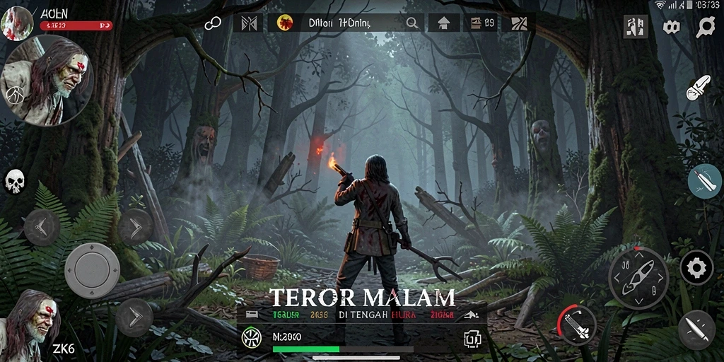 Screenshot ZK6 menunjukkan atmosfer horor yang mencekam dan gameplay yang menegangkan.